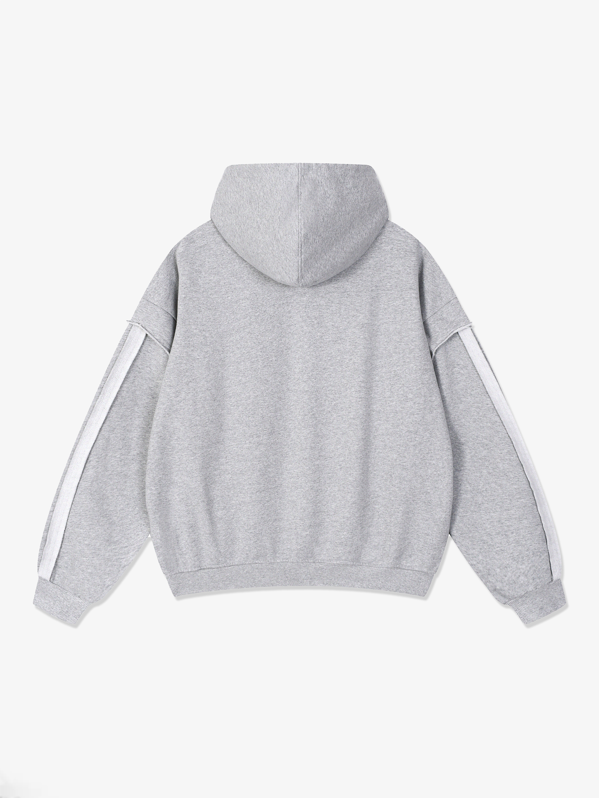 TMA Contrast Tape Raw Edge Zip Hoodie