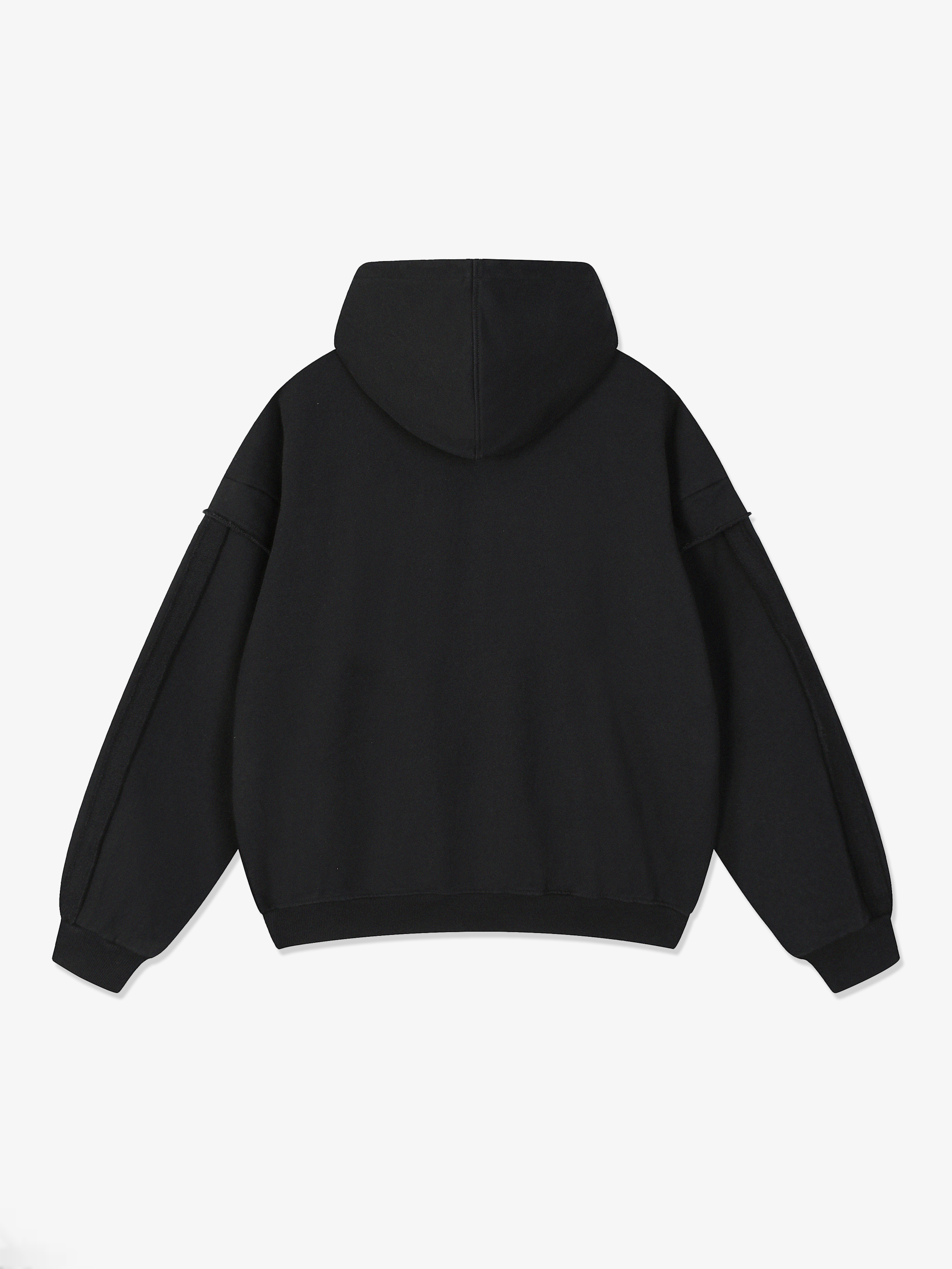 TMA Contrast Tape Raw Edge Zip Hoodie