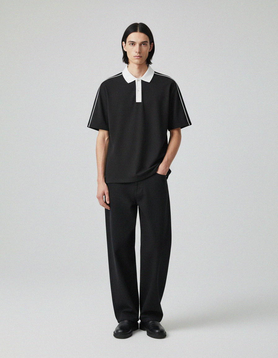 Contrast Collar Polo Shirt