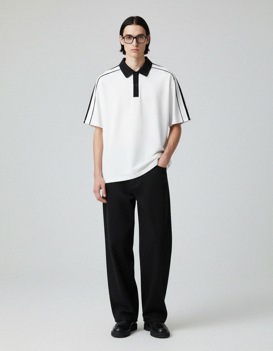 Contrast Collar Polo Shirt