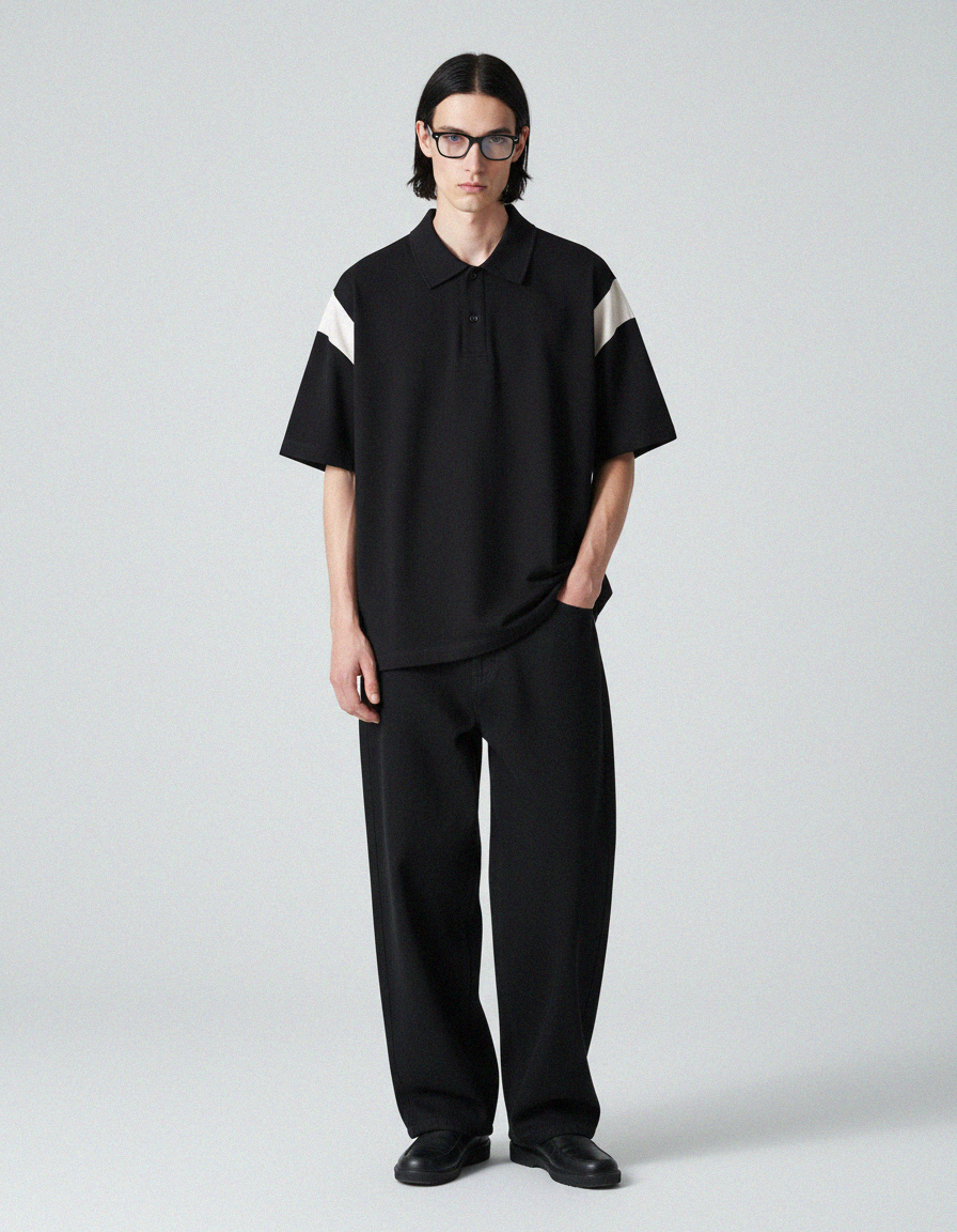 Contrast Panel Polo Shirt