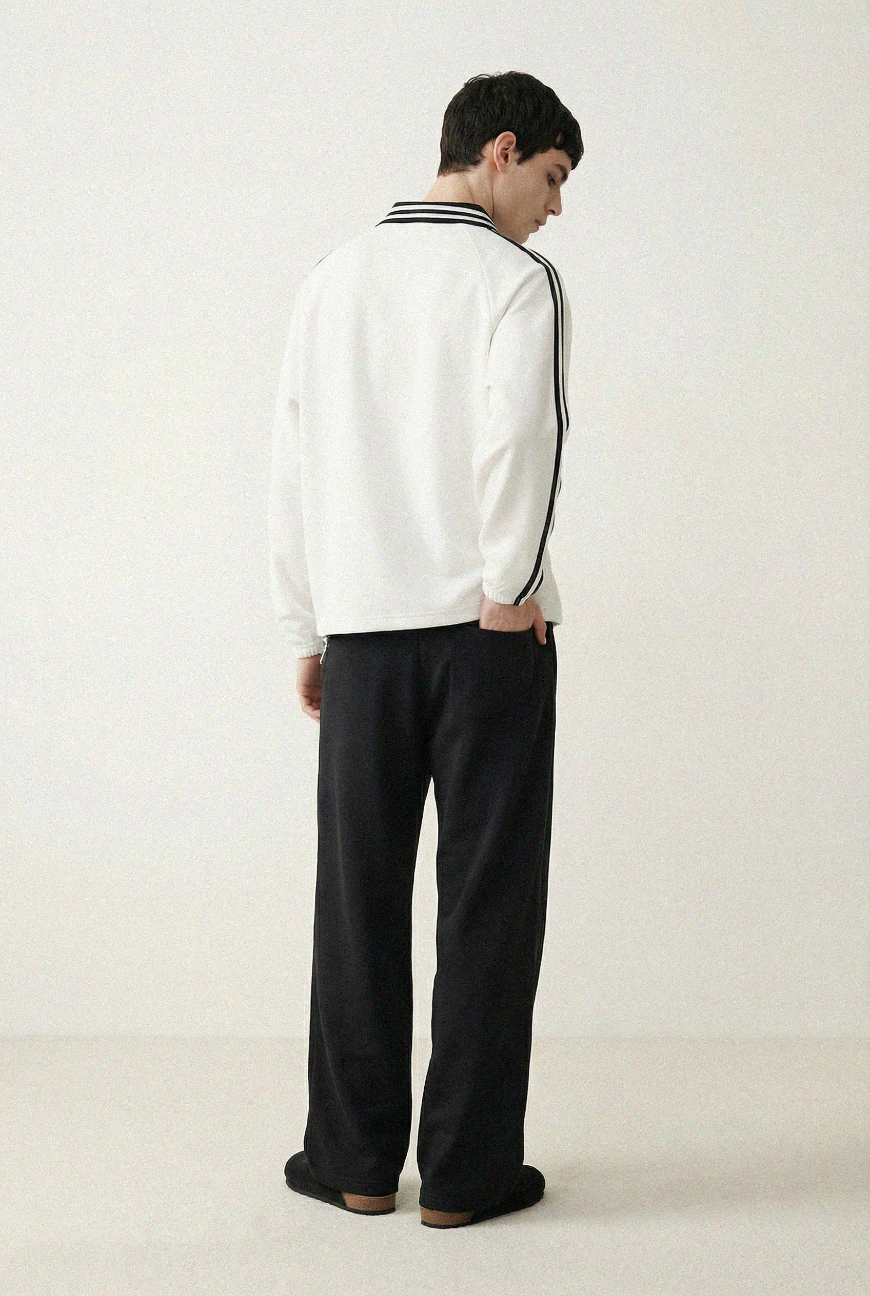 Striped Lapel Sweatshirt