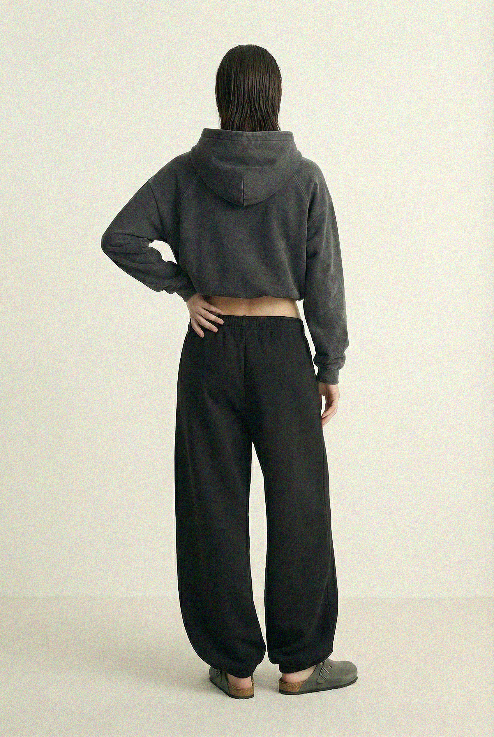 Snow Wash Cropped Hoodie