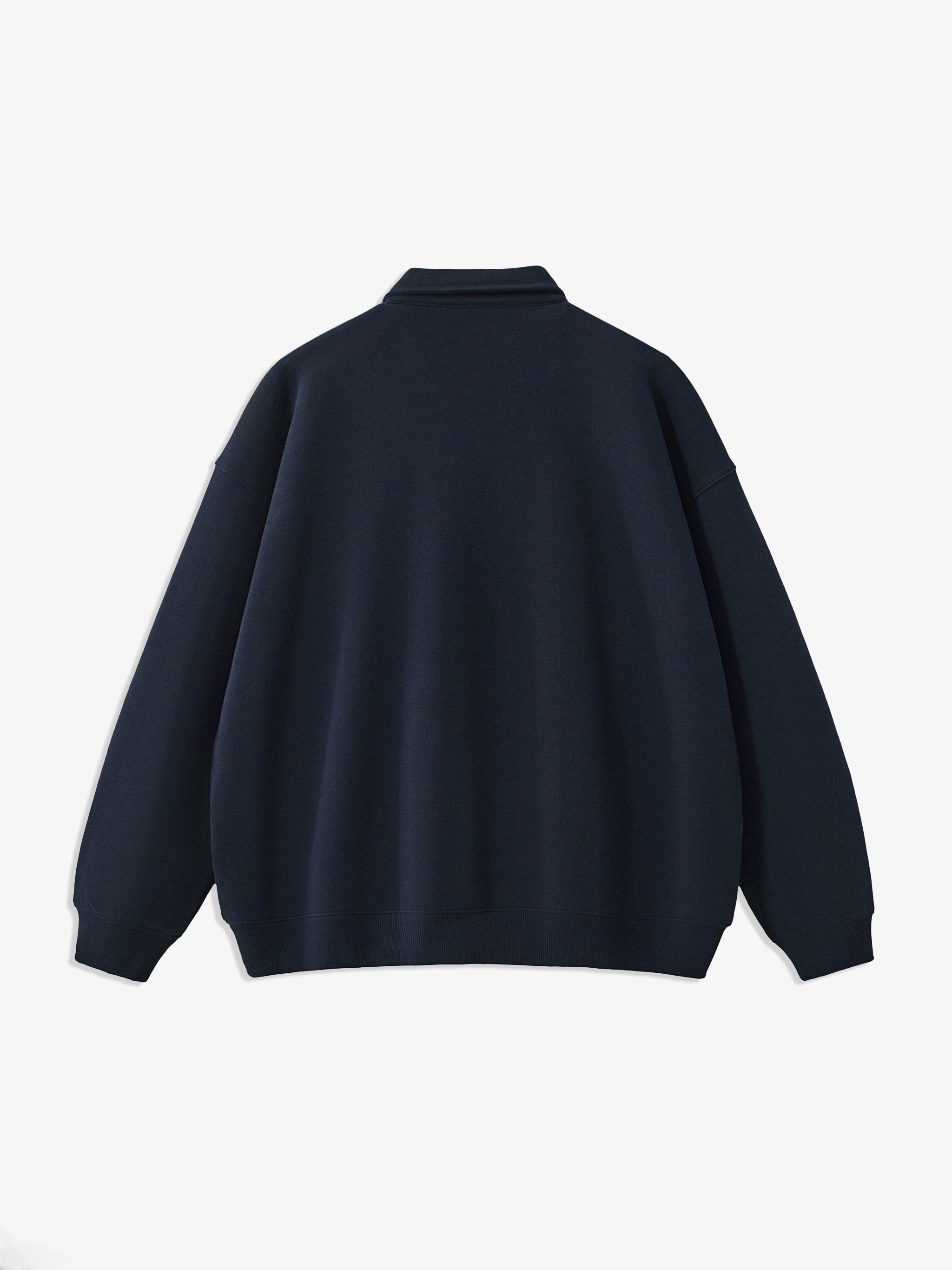 Navy blue sweater on a white background