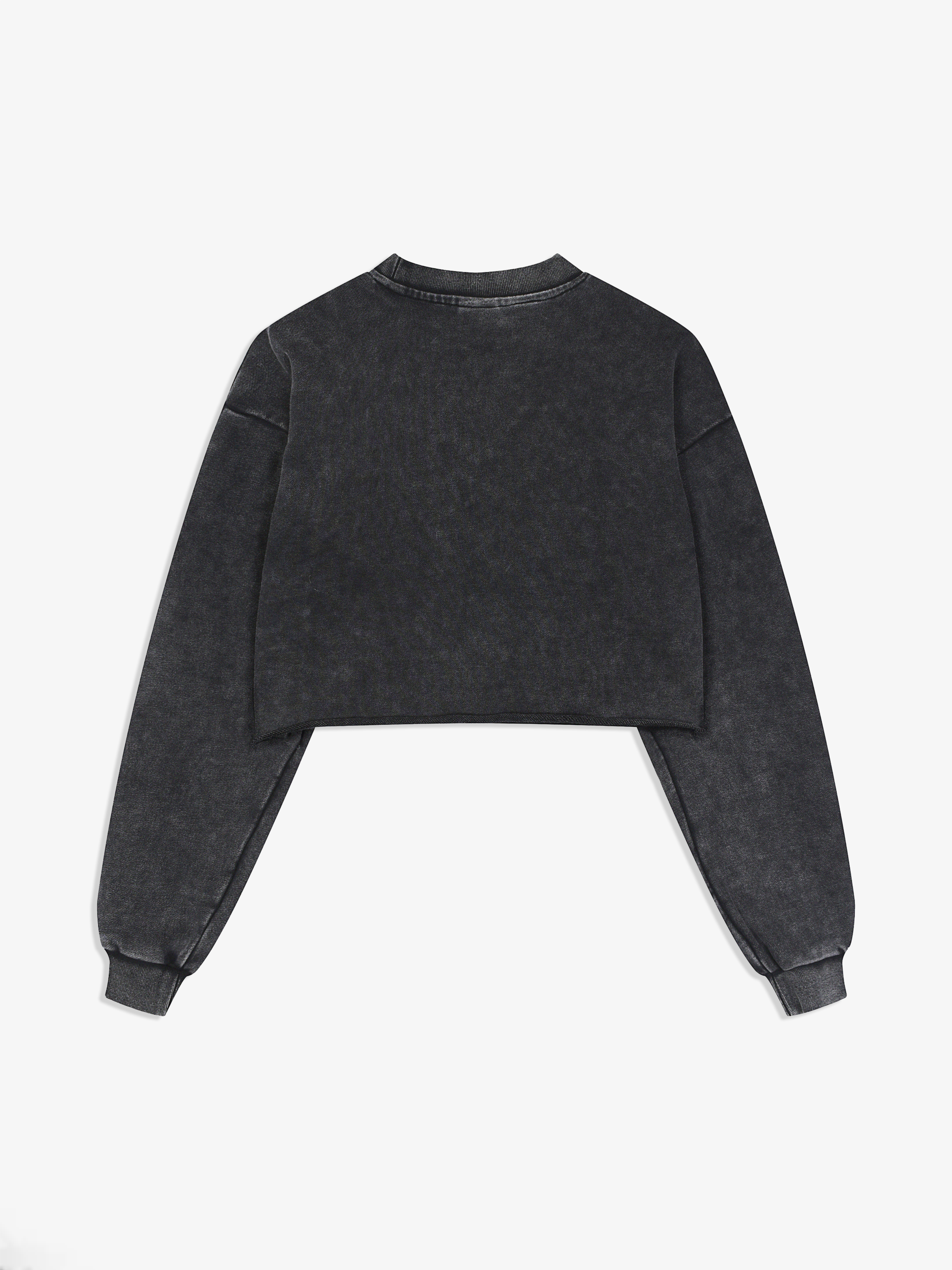 TMA Snow-Washed Raw Edge Crop Sweatshirt
