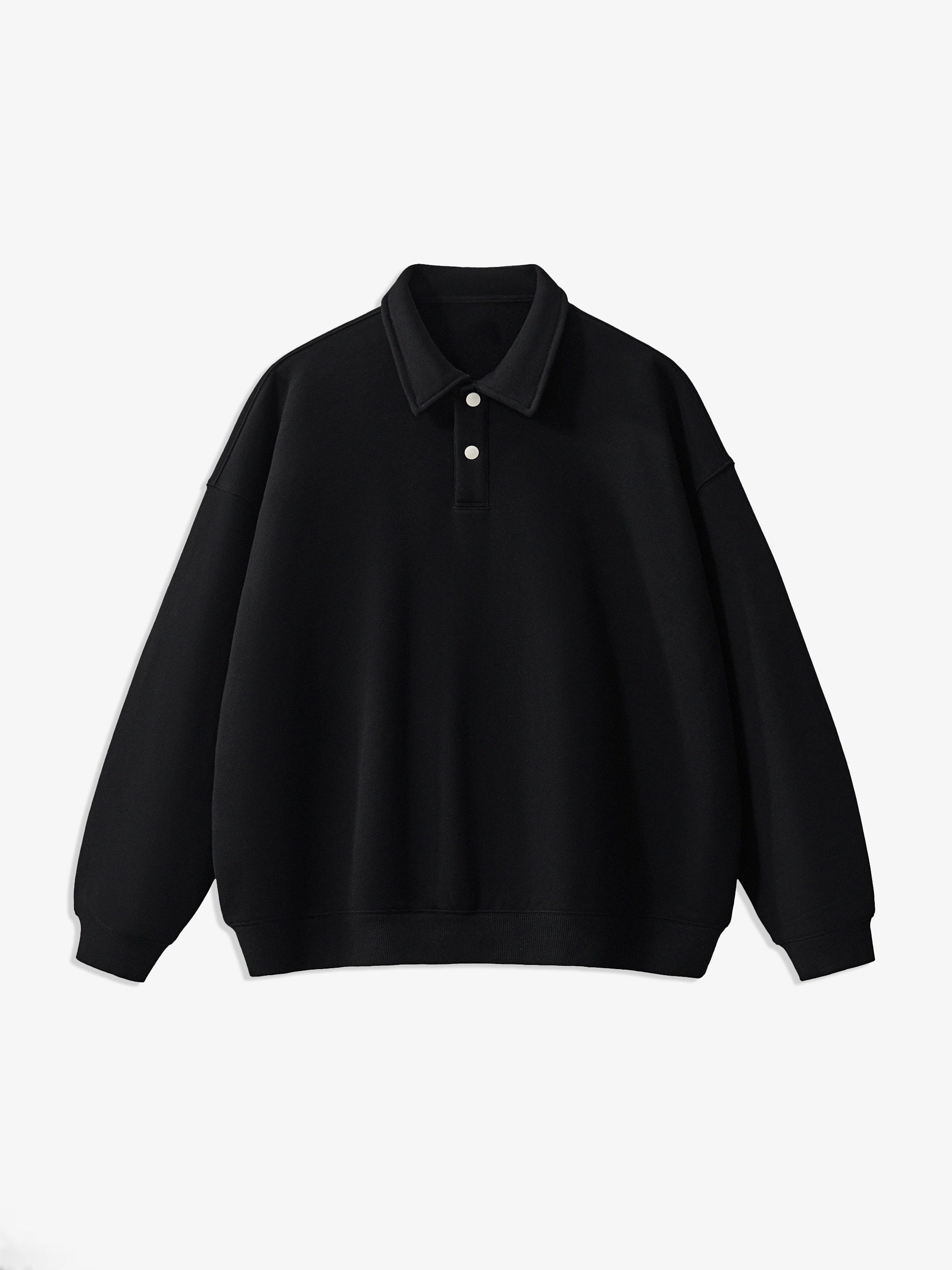 Black sweater with collar on a white background